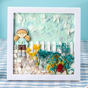 TEMU DIY 사진 액자 예술 공예 키트, DIY 크림 접착제 돌 예술 세트, 재미있는 크리스마스 생일 선물