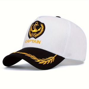 TEMU 1개 남성용 CAPTAIN FIRST MATE 레터링 베이스볼 캡 패션 스포츠 모자, 야외용 조절 가능한 자외선 차단 캐주얼 모자, 봄과 및 해변 파티에 적합
