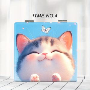TEMU 휴대용 귀여운 고양이 여우 메이크업 거울, 편리하게 접을 수 있는 작은 거울, 일상, 축제, 생일, 크리스마스, 새해, 추수감사절, 발렌타인데이, 부활절, 자매, 친구, 소녀, 결혼 선물용