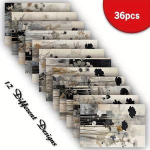 TEMU 36장 A5 빈티지 꽃 스크랩북 용지, 100gsm, 오일 페인팅 꽃, 수공, 스크랩북, DIY, 인사 카드, 포장, 버티컬 저널, 공예 용품, 장식에 적합