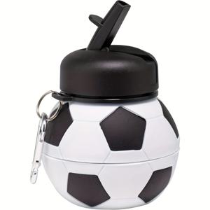 TEMU 1pc FunSport 550ml/18.6oz 축구 공 모양의 물병, 실리콘으로 만든 휴대용 누출 방지 물컵, 뚜껑이 있는 스트로, BPA 프리, 야외 스포츠, 피트니스, 여행, 크리스마스 선물에 이상적