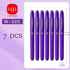 TEMU (WQN) 3/7개 퍼플 젤펜, 아름다운 매트 스타일, 1.0mm 두께 획 팁, 대용량 스타일, 부드럽고 안정적인 글씨, 미술 드로잉 펜, 메모 필기 및 엽서 쓰기, 밝은 글씨