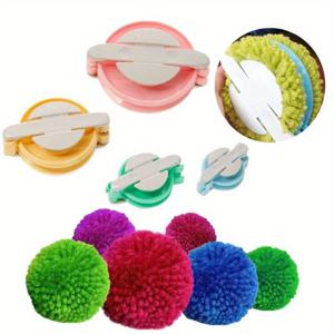 TEMU 4pcs pompom 메이커 세트, DIY 양모 pompom 공예 직조 바늘 도구 키트, 편안한 손잡이로, 니트 및 크로셰용, 다양한 색상