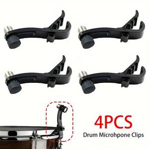 TEMU 4PCS ABS 드럼 마이크 클립 XLR 커넥터 포함 - 드럼 마이크 고정 클램핑을 위한 충격 방지 림 마운트 마이크 거치대