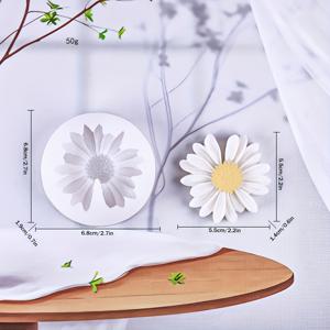TEMU 1개 다용도 실리콘 데이지 몰드 DIY 공예용 - 레진, 캔들 만들기, 케이크 장식 및 초콜릿에 이상적 - 내구성 있고 사용하기 쉬운 꽃 모양 디자인의 실리콘 베이킹 몰드