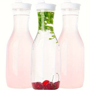 TEMU 주스, 아이스 커피, 미모사 바, 레스토랑, 파티, 결혼식, 휴일을 위한 1/2/3pcs 투명 PPSU 플립 탑 누수 방지 휴대용 좁은 입 산산 방지 물 용기