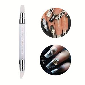 TEMU 1pc 네일 아트 실리콘 브러시 - 셜러 글리터 포인트 드릴, 향수 없는, 3D 조각, DIY 점찍 브러시, 글리터 파우더 액체 매니큐어, 네일 아트 브러시 | 셜러 브러시 | 내구성 있는 브러시
