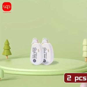 TEMU WQN 2개입 컴팩트 미니 에디션 모란디 컬러 고점도 양면 테이프, 쉬운 보관 - 학교 및 사무용 문구류 백투스쿨 시즌에 오류 수정 및 앨범 사용에 완벽
