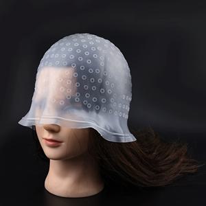 TEMU 전문가용 실리콘 헤어 염색 캡 후크 바늘 포함 - 쉬운 & 컬러 적용, 모든 헤어 타입에 재사용 가능 - 화이트/블루