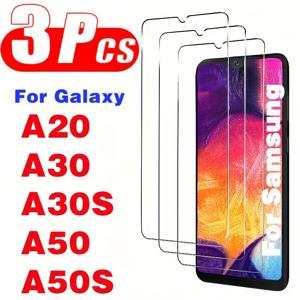 TEMU 삼성 갤럭시 A20 A30 A50 A505S A30S용 강화 유리 3개 세트 스크린 프로텍터 필름
