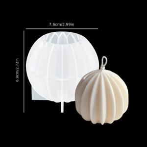 TEMU 3D 기하학적 줄무늬 볼 실리콘 몰드, 양초, 비누, 레진 공예용-DIY 아로마테라피 및 왁스 용해 도구, 홈 데코용