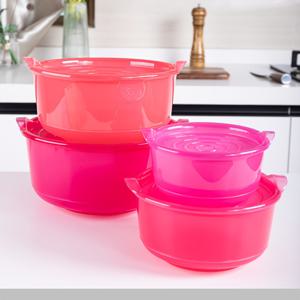 TEMU 뚜껑이 있는 4개 세트 샐러드 볼 믹싱 볼 700ML+1350ML+2600ML+3500ml