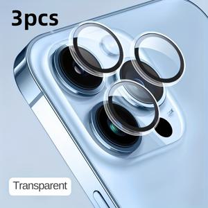 TEMU 아이폰 16/Pro/Plus/Max, 15/Pro/Max, 14/Pro, 13, 12, 11용 3개 세트 울트라 HD 강화 유리 카메라 렌즈 보호 필름 - 스크래치 방지, 초박형, 투명 필름