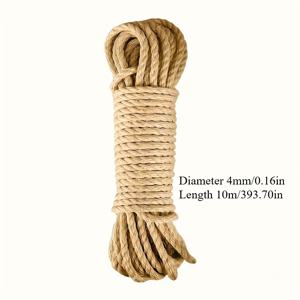 TEMU 10m 천연 황마 로프, 야외 캠핑, 고양이 스크래처 로프 나무 스크래칭 DIY 장난감 발톱 가구 보호 스크래칭 포스트 고양이 액세서리, 고양이 장난감