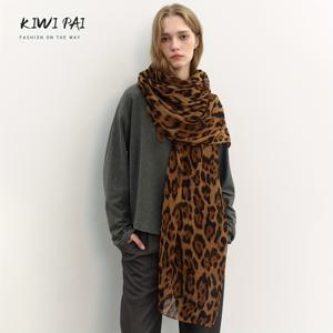 TEMU 우아한 프린트 발리 양모 스카프 - 다용도 동물 패턴, 부드럽고 통기성 좋음, 봄/여름 패션에 완벽 - 카키, 다크 그레이, 카멜 색상 가능
