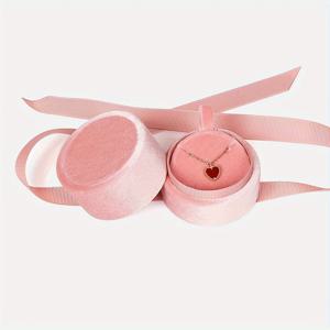 TEMU 1pc CozyLife 패브릭 쥬얼리 박스 여성용 - 현대적인 라운드 코듀로이 목걸이 보관 케이스, 미니 휴대용, 전기 불필요, 부드러운 내부, 쥬얼리 박스