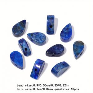 TEMU 10개 천연 라피스 라줄리 비즈, 9x5.5mm 물방울 모양, DIY 쥬얼리 만들기 공예, 목걸이, 팔찌, 매력, 펜던트 액세서리, 돌 쥬얼리 만들기 용품