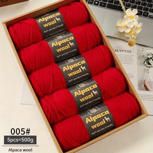 TEMU 500G 245针 알파카 양모 양모 다색 가을과 겨울 남성과 여성 패션 제작 선물 수제 DIY 뜨개질 재료 패키지 뜨개질 따뜻한 스웨터 스웨터 코트 스카프 모자 장갑 양모 바지 무릎 패드 양모 공 5개/팩|DIY|뜨개실