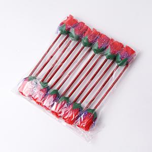 TEMU 12개 창의적인 빨간 장미 라운드 볼펜 어머니날 발렌타인데이용 12장미 라운드 볼펜 결혼식, 생일 장식, 사무실 및 학교 장식 파티 소품에 적합
