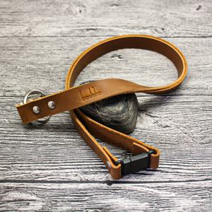 TEMU 소가죽 배지 끈, 안전 분리 버클 포함 - 신분증, 열쇠, USB, 휴대폰용 다용도 목걸이 - 슬림한 다크 브라운