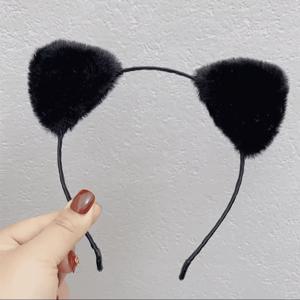 TEMU 귀여운 만화 표범 무늬 고양이 귀 헤드밴드 - 폴리에스터 패션 헤어밴드, 드레스업 액세서리, 및 일상 착용을 위한 인기 요소가 포함된 단일 컬렉션