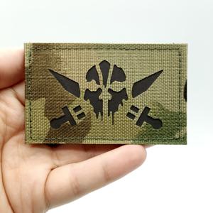 TEMU 남성을 위한 독특한 선물, 가방, 백팩, 조끼에 사용할 수 있는 인프라레드 반사 및 후크 & 루프 패스너가 있는 전술 나일론 배지 1개