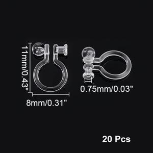 TEMU 10/20개 레진 귀걸이 부품 클리어 클립온 귀걸이 변환기 클립온 귀걸이 부품, DIY 비피어싱 귀걸이 만들기용 보이지 않는 귀걸이 클립, DIY 귀걸이 부품