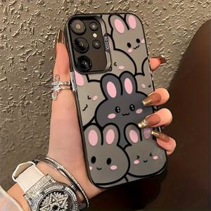 TEMU 삼성 갤럭시 S25 S24 S23 S22 S21 S20 FE 울트라 플러스 4G 5G용 리틀 버니 스태킹 게임 폰 케이스, 방탄 프로스트 백 커버