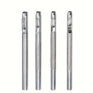 TEMU 4pcs 탄소 스틸 가죽 구멍 펀치 세트, 2.5mm-4mm 원형 펀치 도구, 벨트, 캔버스, 종이, 플라스틱을 위한 수동 손 펀치, 초보자 친화적인 크래프팅 키트