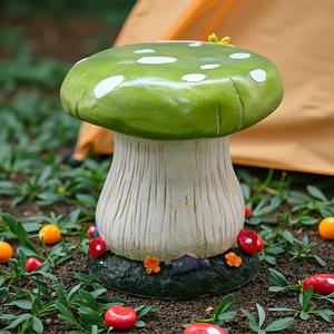 TEMU 매력적인 레진 버섯 정원 의자 - 파티오, 잔디, 발코니용 야외 장식 좌석 - 창의적인 원형 디자인과 버섯과 꽃 장식 - 러스틱 스타일 부활절 장식, 버섯 장식|의자