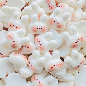TEMU 30pcs 귀여운 만화 토끼 레진 장식, DIY 공예, 머리 클립, 헤드밴드, 폰 케이스 장식, 스크랩북 장식용 거무스미 미니 토끼 플랫백 카보콘 - 혼합 색상, 토끼 액세서리