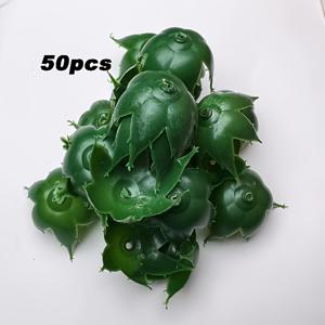 TEMU DIY 공예용 생생한 녹색 인공 장미 잎 50개 세트 - 결혼식 장식, 홈 데코, 발렌타인데이, 어머니날, 부케 액세서리, 휴일 장식용 리얼리스틱 플라스틱 꽃잎, 내구성 있는 장식품