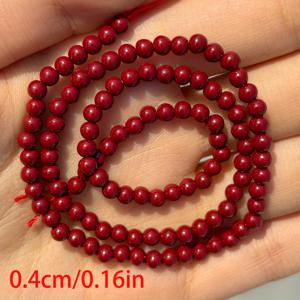 TEMU 6mm 8mm 10mm 천연 석재 홍옥 구슬 라운드 스페이서 비즈 DIY 목걸이 팔찌 제작용 15인치