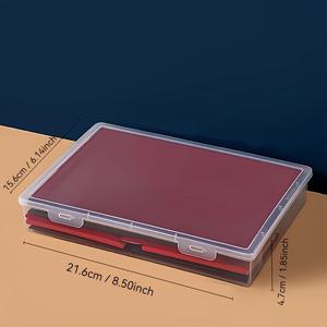 TEMU 2개 21.6cm/8.50인치 투명 플라스틱 보관함, 플립 커버가 있는 공간 절약형, 데스크탑 보관함, 사무실 및 용품에 적합한 데스크탑 보관