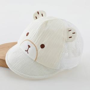 TEMU 어린이 여름용 얇은 통기성 모자, 귀여운 남아 여아 신상 무뼈 선모자, 만화 캐릭터 소프트 엣지 모자, 0-3개월 아동용
