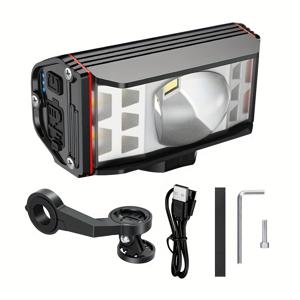 TEMU 초강력 LED 자전거 핸들바 라이트 - USB 충전식, 조절 가능한 밝기, MTB 및 산악 자전거와 호환 가능, 내구성 있는 알루미늄 합금, 야간 라이딩 안전을 위한 완벽한 자전거 라이트, 야간 라이딩용 자전거 라이트, 세련된 핸들바 마운트, 강력한 구조|전기자전거