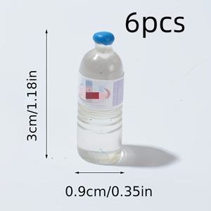 TEMU 6개의 블루 리드가 있는 미니 플라스틱 물병 혼합 세트, 1/12 스케일 - 게임 룸 및 주방 장식에 적합, 수집 가능한 가정용 액세서리 세트, 미니어처 게임용 가정용품!