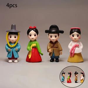 TEMU 4pcs 전통 한국 커플 스타디움 스ूट - 밝고 아름다운, 레진으로 제작, 실내/실외 장식에 적합, 데이 및 크리스마스 선물에 이상적