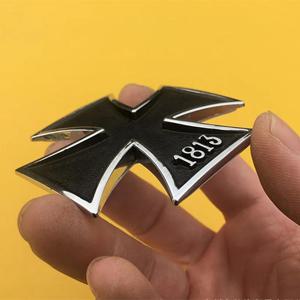 TEMU 1pc 레트로 금속 크로스 엠블럼 배지 - 독일 1813 말라제 의지, 3D 스테레오스코픽 디자인, 및 자동차용 내구성 있는 미니 크로스 메달 스티커, 세련된 꼬리 장식, 엠블럼 스티커 | 크로스 엠블럼 | 세밀한 디테일