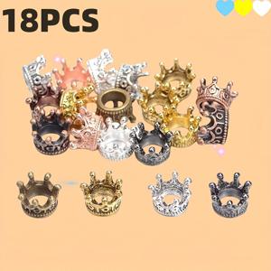 TEMU 18피스 미니 크라운 스탯추 세트 - 빈티지 금속 왕관 장식, DIY 공예용품 (앤티크 골드 마감), 생일 파티 & 홈 , 크리스마스 선물 추천