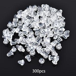 TEMU 300/500pcs 실리콘 귀걸이 백, 부드러운 투명 귀 안전 패드 클러치 플러그, 귀걸이 손실 방지, 귀걸이 및 펜던트에 적합, 귀걸이 백과 찾기