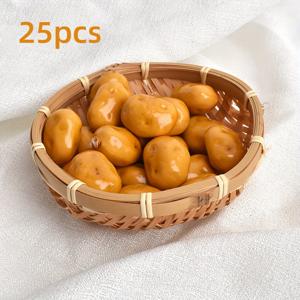 TEMU 25개 미니 폼 채소 과일, 귀여운 작은 채소에는 토마토, 감자, 버섯, 마늘, Kürbis, 파티 장식, 휴일 선물이 포함되어 있습니다.