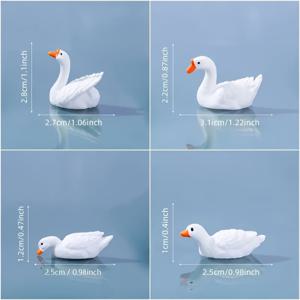 TEMU 4pcs 스완 스타투 세트 - 레진 미니어처 정원, 연못 및 마당 장식 스타투 | 테라스 파티, 크리스마스 분위기 및 사진 촬영 용품에 완벽합니다.