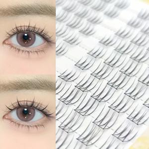 TEMU 10 행 한국식 U 모양 수제 속눈썹 자연적으로 곡선적인 10-12mm 초보자 친화적인 재사용 가능한 애니메이션 스타일 코스프레 페어리 속눈썹|코스프레
