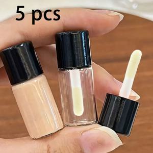 TEMU 5/10개 미니 여행용 파운데이션 & 컨실러&립 유리병, 4ml/0.1oz - 캡 포장, 무향 화장품 샘플 및 세면도구 용기