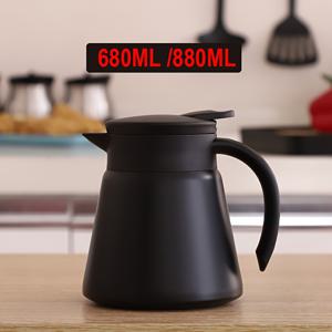 TEMU 304 스테인리스 스틸 이중층 진공 단열 주전자, 심플 핸드폴 커피포트, 680ml/880ml 용량 보온병, 차 추출 및 물 가열용, 최대 4개월 지속