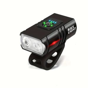 TEMU 1개, 산과 도로 자전거에 적합한 고품질 자전거 조명, USB 충전 자전거 조명 세트, 6가지 모드 편리한 조명, 야간 조명으로 야간 라이딩을 밝히는 조명, 야간 라이딩에 걱정 없이, 편리한 설치 및 사용