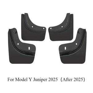 TEMU For Tesla Model Y Juniper 2025용 전면 및 후면 휠가드, 드릴링 필요 없음, 샌드 및 스플래시 가드 휠 허브 커버, 타이어 스커트 4개 세트 자동차 액세서리