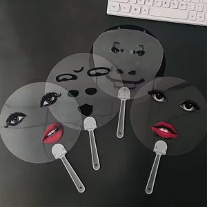 TEMU 4pcs 추상 팬 장난감 - 귀여운 장난 게임, 투명한 빨간 입술과 검은 눈 디자인, 성인용 내구성 경량 선물, 신기한 장난 선물, 유쾌한 디자인, 부드러운 질감