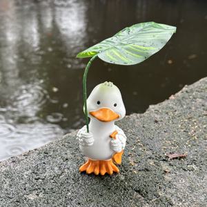 TEMU 귀여운 오리 레진 우산 장식상 - 만화 스타일 방수/방습 실내외 장식, 할로윈, 크리스마스, 부활절, 추수감사절용 정원 및 집 꾸미기 (전기가 필요 없음)